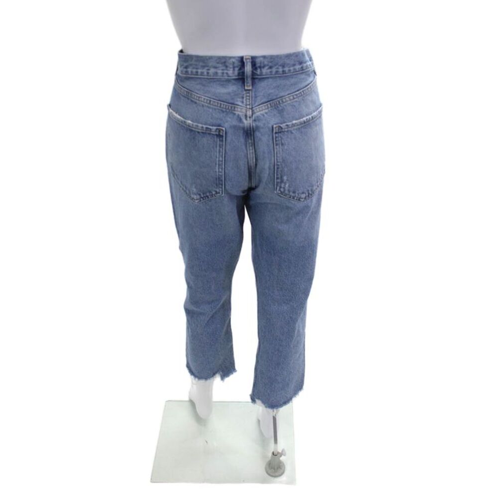 Agolde Womens Cropped Straight Jeans Blue High Rise 27 Inseam Size 30 - Picture 3 of 6